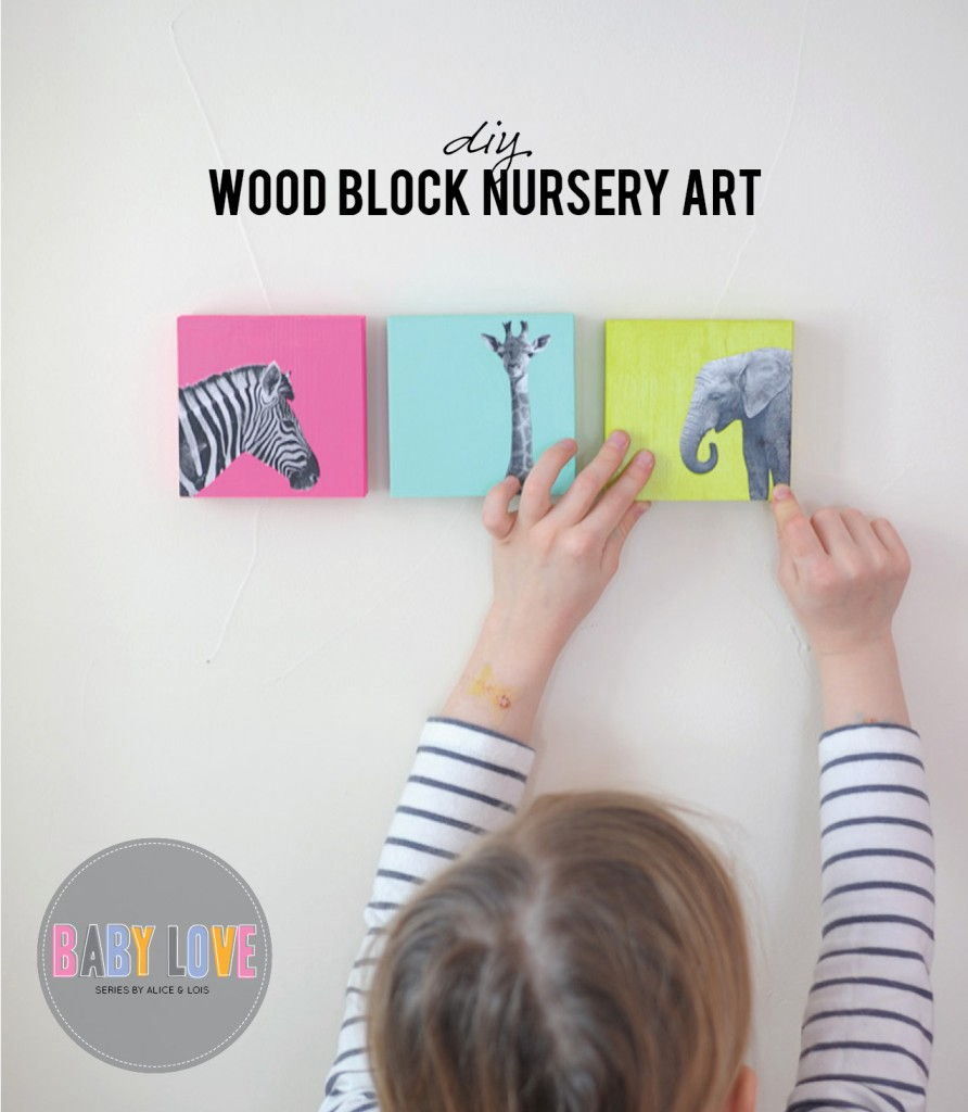 Painted Wood Block Nursery Art
