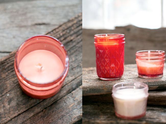 DIY Pink Mason Jar Candles