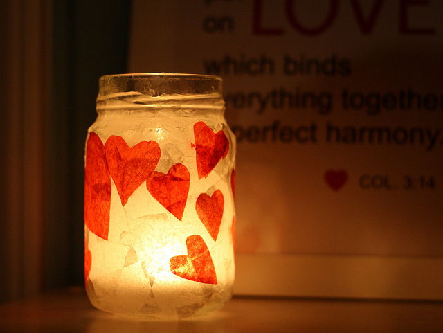 Romantic Red Heart Votive Holder