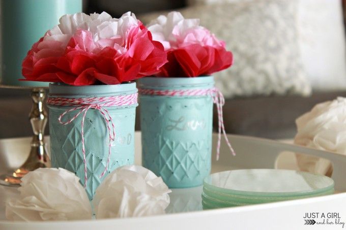 Simple Painted Glass Jars