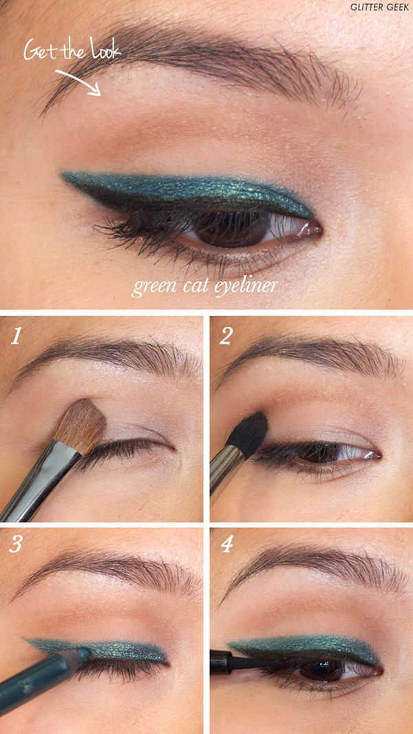 Emerald Green Cat Eye Liner