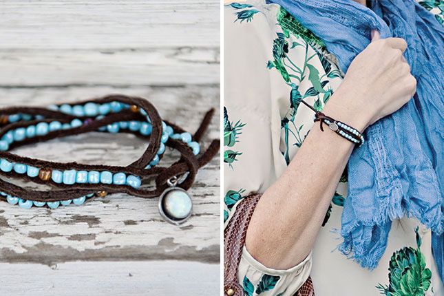 Easy Beaded Leather Bracelet