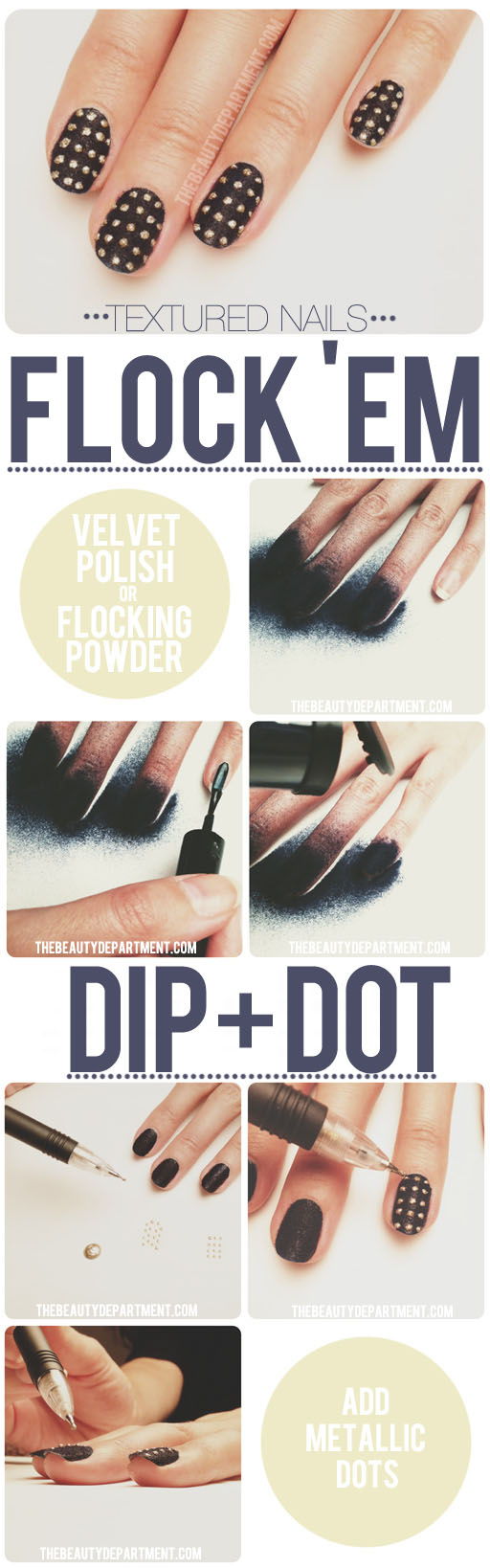 Velvet Nails With Faux Studs