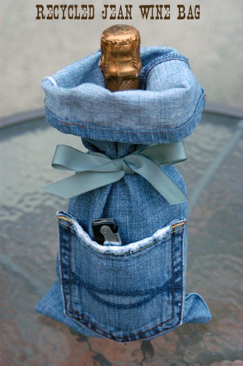 Denim Wine Bags