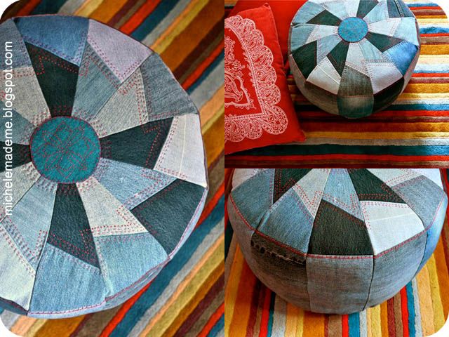 Denim Pouf