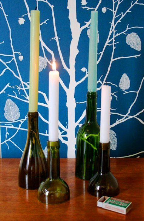 Wine Bottle Candle Holder