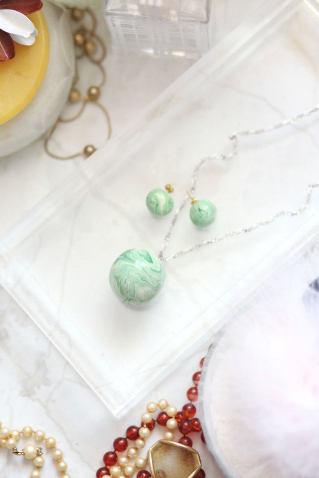 Marble Jade Earrings