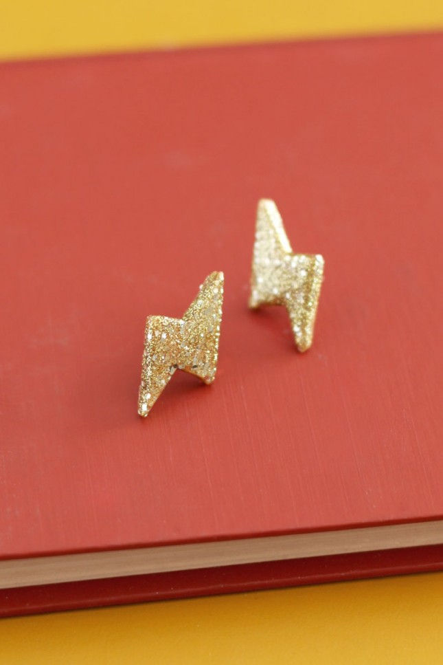 Glittery Thunderbolt Earrings