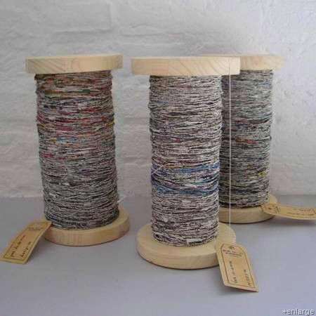 Handspun Recycled Newspaper Yarn