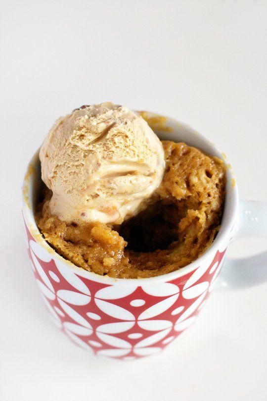 Banana Mug Cake with Coffee Ice Cream