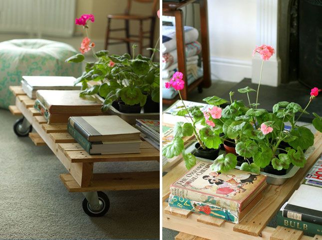 Pallet Coffee Table on Wheels