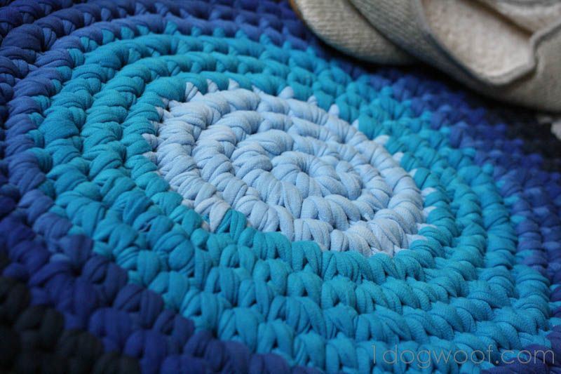 Repurposed T-shirts Crochet Rug