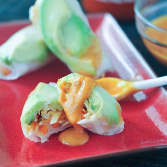 Avocado Shiitake Spring Rolls