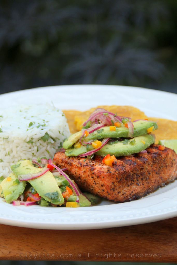 Grilled Salmon with Avocado Salsa