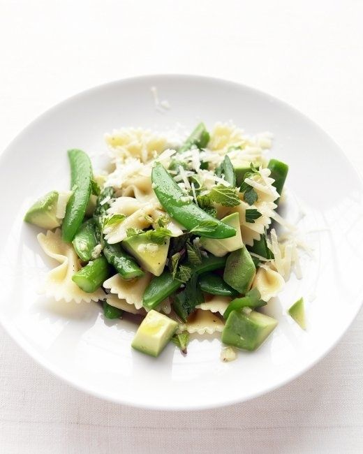 Asparagus, Snap Pea, and Avocado Pasta