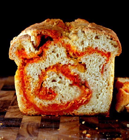 Sriracha Cheddar and Pepper Jack Swirl Bread