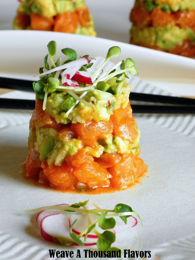 Sriracha Salmon Ceviche Towers