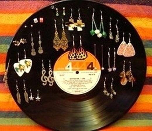 Vinyl Record Earring Holder
