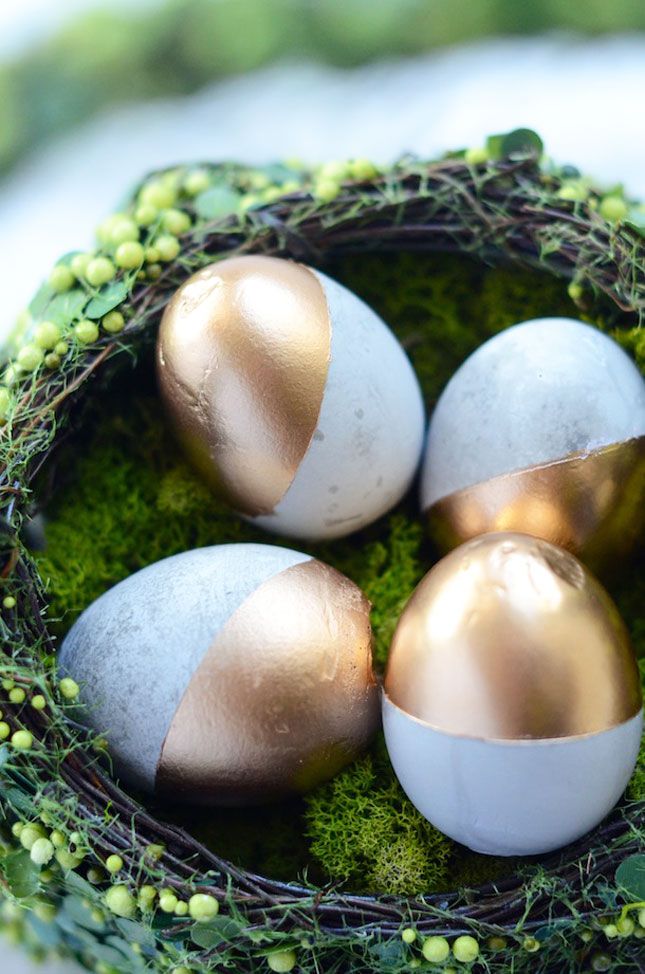Gilded Cement Easter Eggs