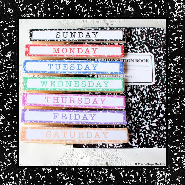 Days of the Week Clothespin