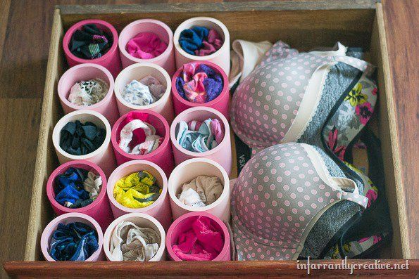 Organize Your Undies with PVC Pipes