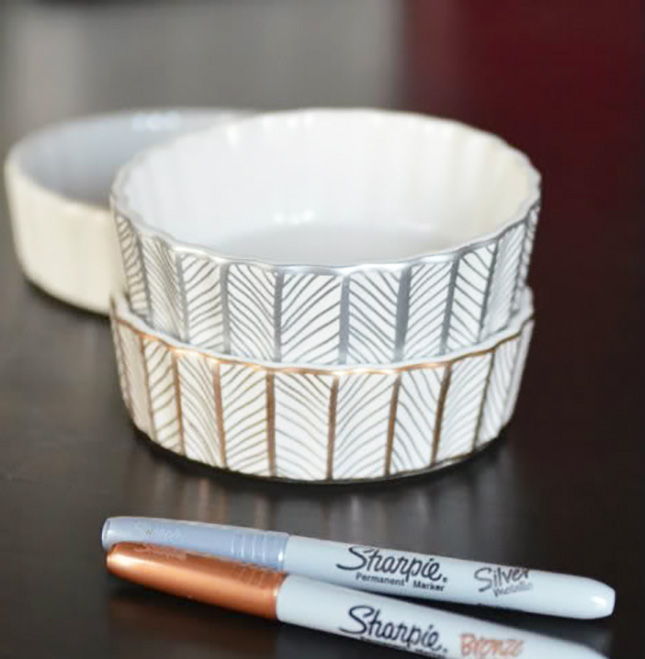 Sharpie-Embellished Dishes
