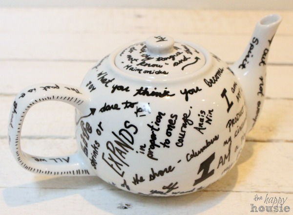 Sharpie Quote Tea Pot