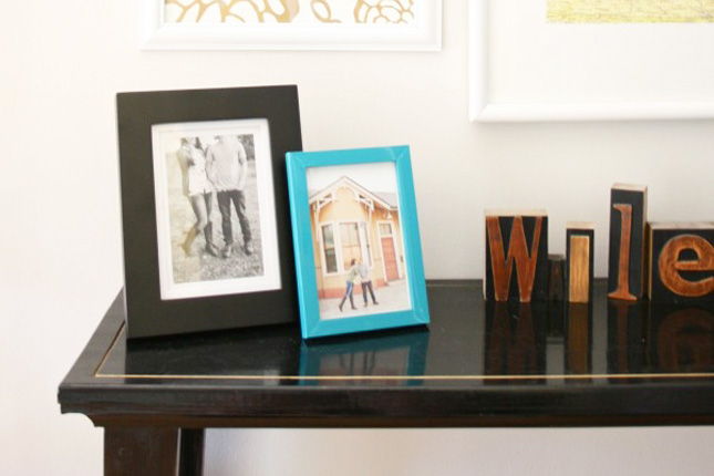 Gold Sharpie Table Edging