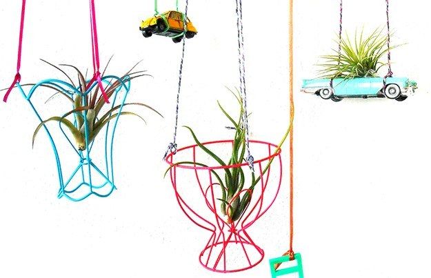 Vintage Lampshade Hanging Planters