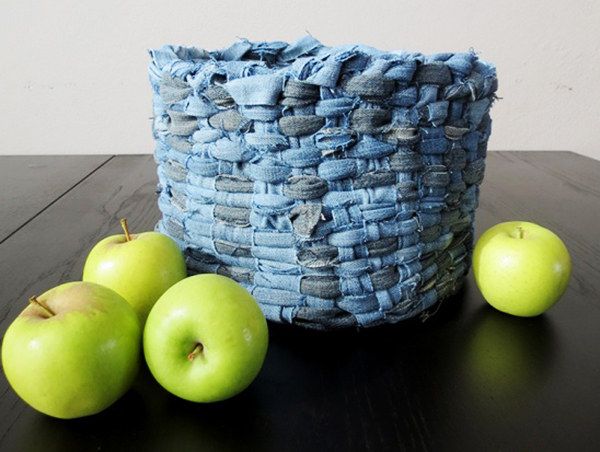 Recycled Denim Basket