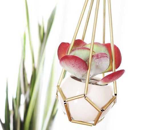 Brass Hanging Planter