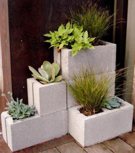 Concrete Block Planters