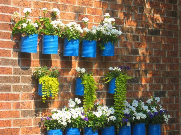 Recycled Can Wall Planters