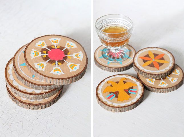 Paint-by-number Hex Symbol Coasters