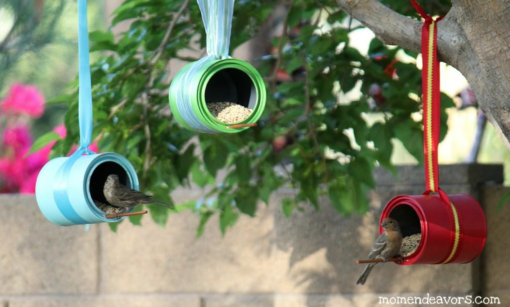 Painted Can Bird Feeder