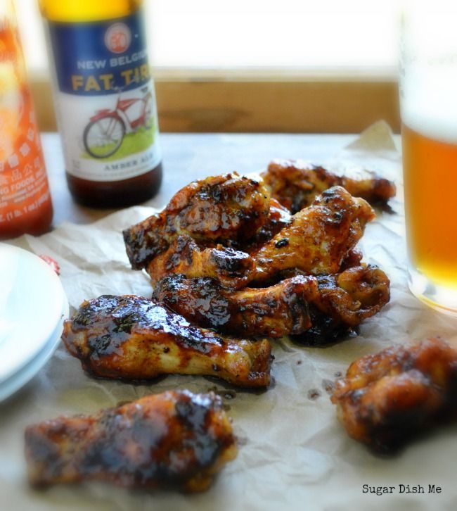 Beer Braised Honey Sriracha Wings
