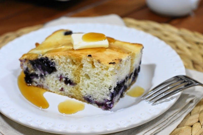 Fluffy Baked Blueberry Buttermilk Pancake