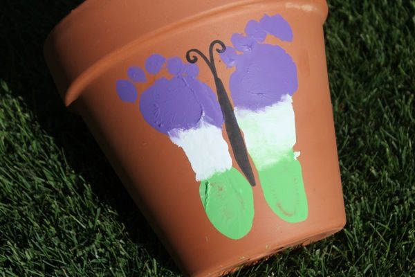 Footprint Butterfly Flower Pot