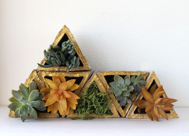 Concrete Modular Geometric Wall Planters