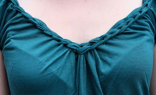 Braided Neck Tee Shirt