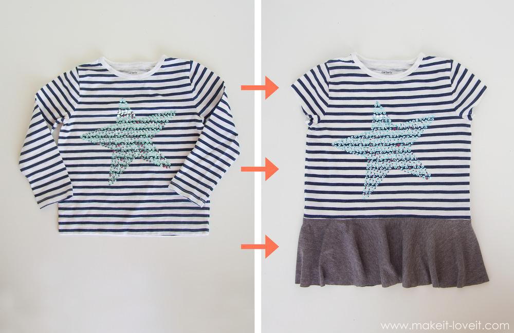 Turn a too-small Tshirt…into a PEPLUM TOP