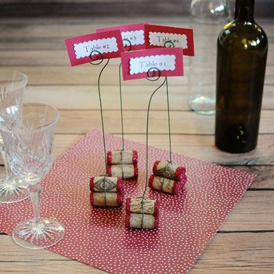 Decorative Cork Place Card Holders