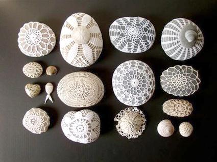 Little Urchin Doily Covered Sea Stones