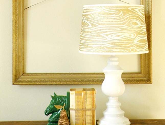 Woodgrain Glitter Lampshade