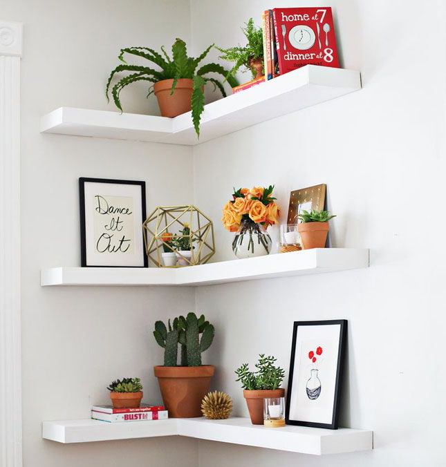 Floating Corner Shelves