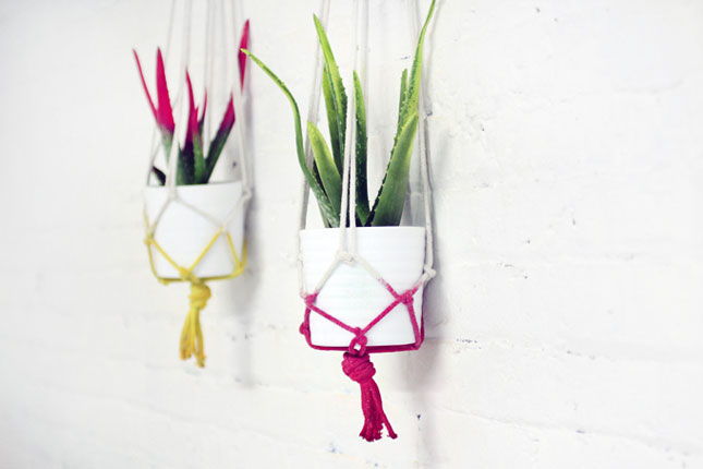 Neon Rope Hanging Planter