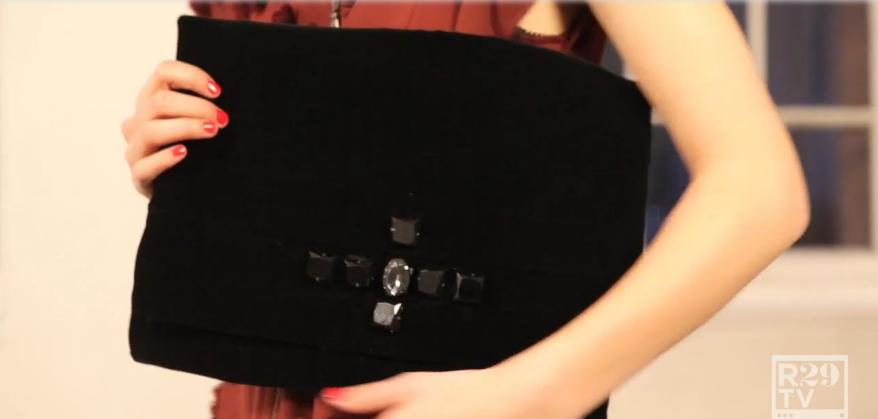 Old Skirt Into A Glam Evening Clutch
