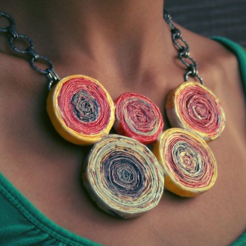 Paper Anthro Rosette Necklace
