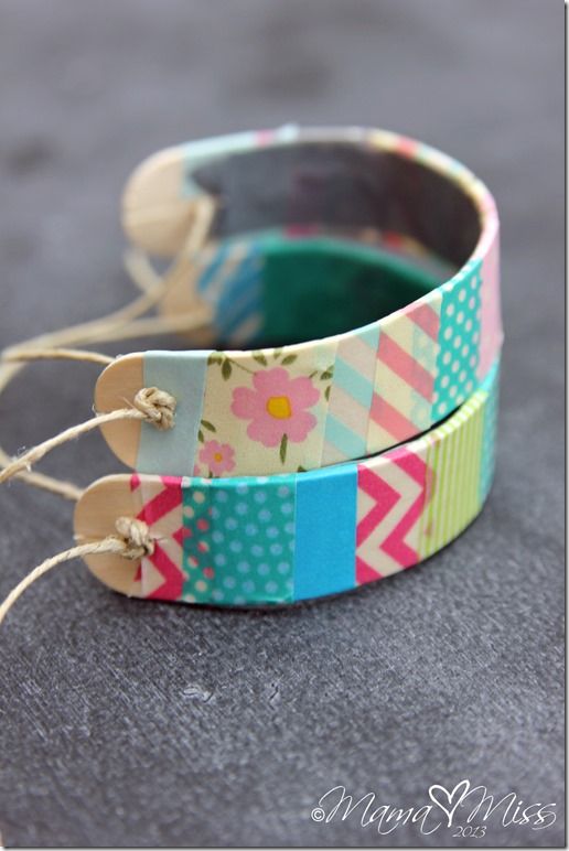 Washi Tape Wooden Bracelet