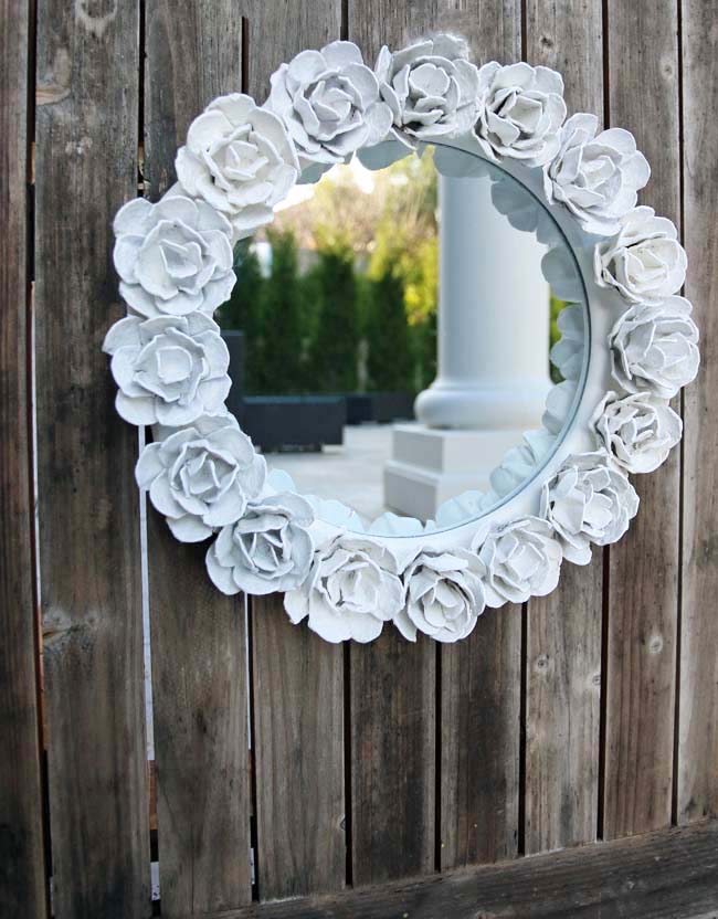 Egg Carton Flower Frame